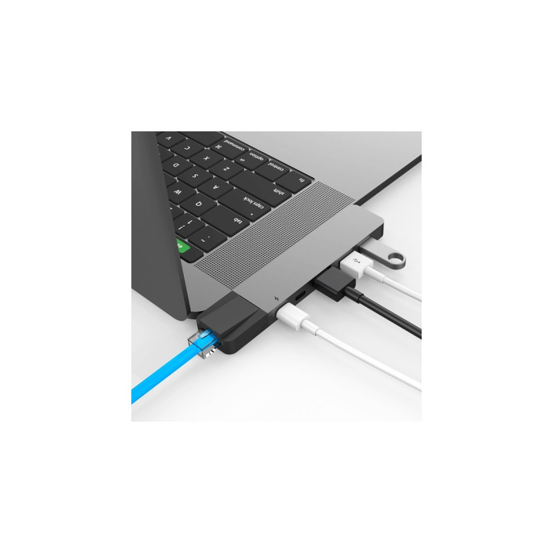 Hyper USB-C 4K Ethernet Dock, Dockingstation(dunkelgrau)