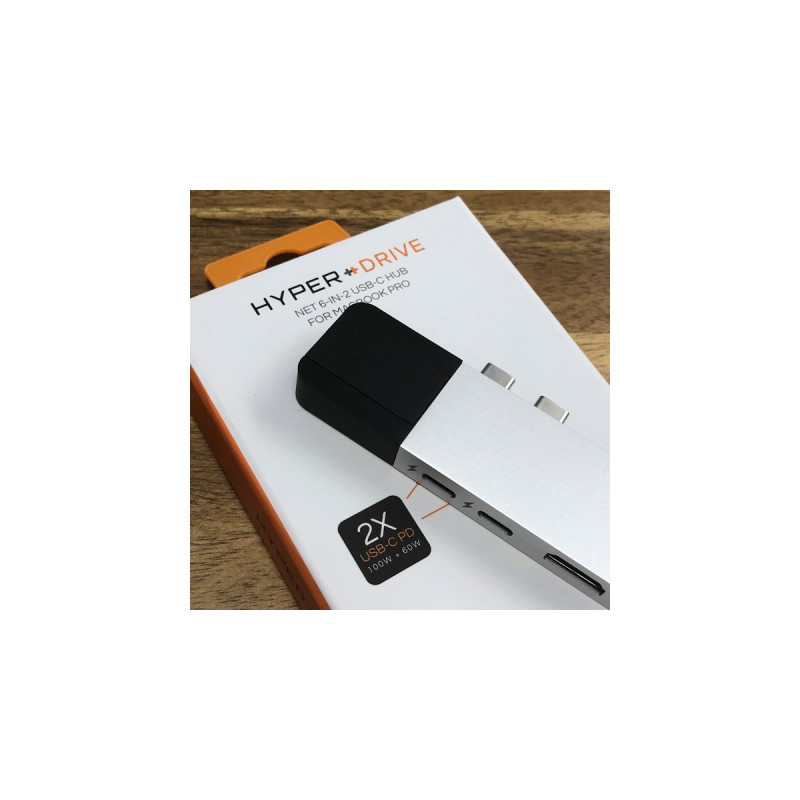 Hyper USB-C 4K Ethernet Dock, Dockingstation(silber)
