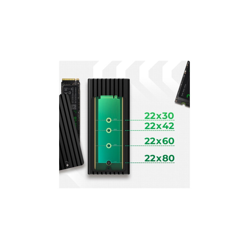 ICY BOX IB-1917M-C32, Laufwerksgehäuse(schwarz, USB 3.2 Gen 2x2 Type-C Gehäuse für M.2)