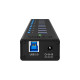 ICY BOX IB-AC6110, USB-Hub(schwarz, 10x USB 3.0, inkl. Ladeanschluss)