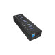 ICY BOX IB-AC6110, USB-Hub(schwarz, 10x USB 3.0, inkl. Ladeanschluss)