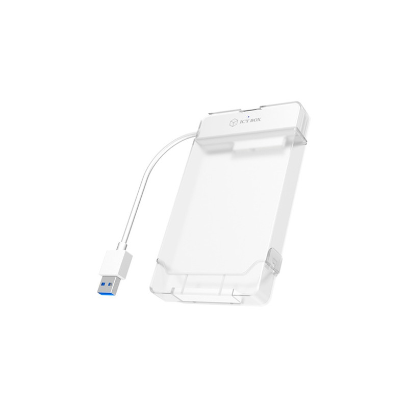 ICY BOX IB-AC703-U3, Laufwerksgehäuse(weiß, Adapter für 1x HDD/SSD mit Festplattenschutzbox)