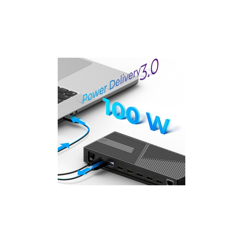 ICY BOX IB-DK2246AC, Dockingstation(schwarz, USB-C, HDMI, DisplayPort)