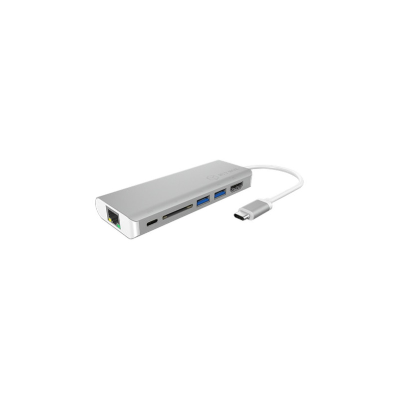 ICY BOX IB-DK4034-CPD, Dockingstation(silber, USB-C, HDMI, USB, SD)
