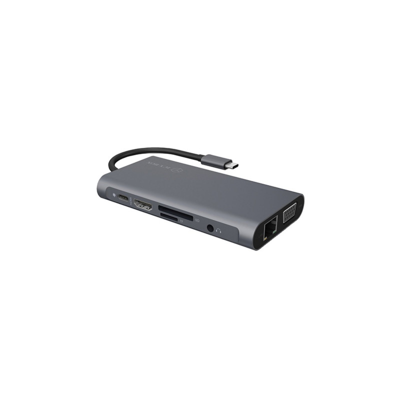 ICY BOX IB-DK4040-CPD, Dockingstation(grau, USB-C, HDMI, VGA, SD)