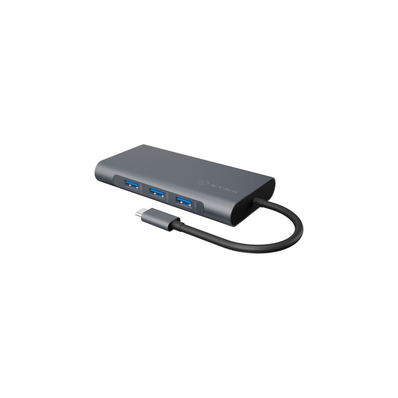 ICY BOX IB-DK4040-CPD, Dockingstation(grau, USB-C, HDMI, VGA, SD)