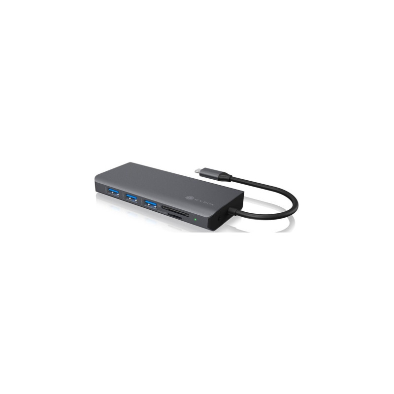ICY BOX IB-DK4070-CPD, Dockingstation(grau, USB-C, HDMI, Klinke, LAN)