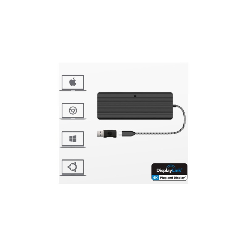ICY BOX IB-DK4080AC, Dockingstation(HDMI, USB-C, USB-A, DisplayPort, RJ-45)