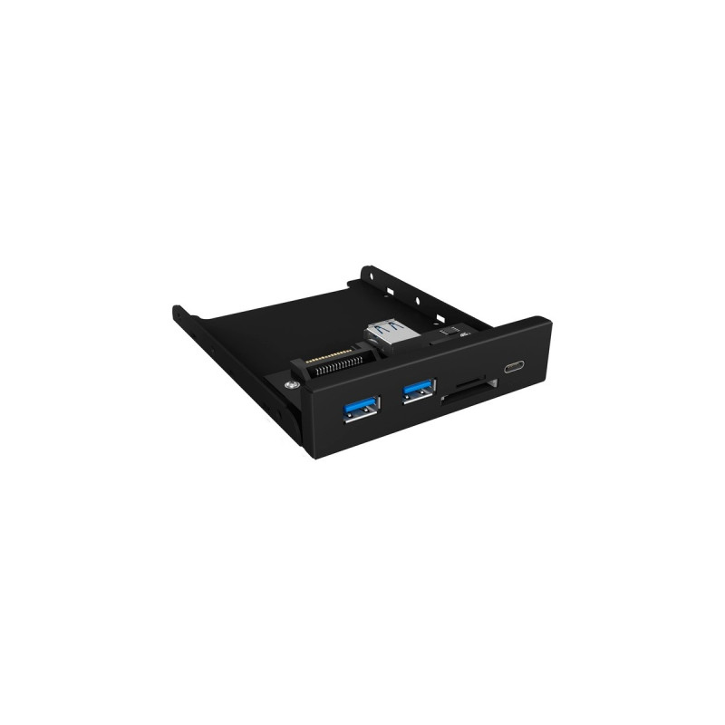 ICY BOX IB-HUB1417-i3, Frontpanel(schwarz, 1x USB Type-C, 2x USB Type-A, Kartenleser)