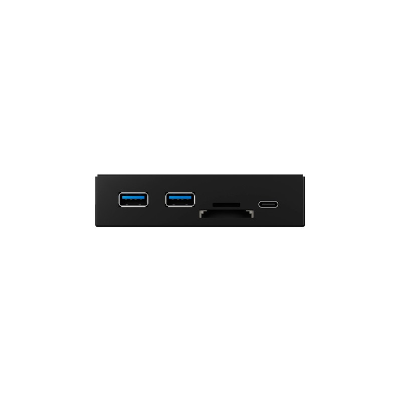 ICY BOX IB-HUB1417-i3, Frontpanel(schwarz, 1x USB Type-C, 2x USB Type-A, Kartenleser)