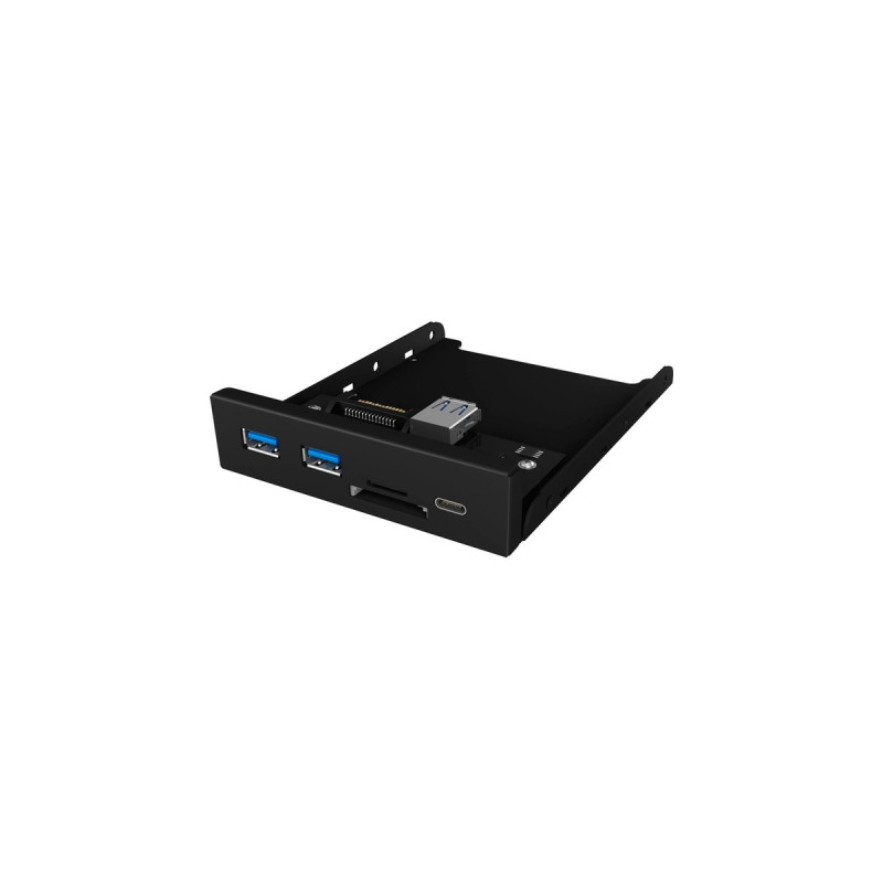 ICY BOX IB-HUB1417-i3, Frontpanel(schwarz, 1x USB Type-C, 2x USB Type-A, Kartenleser)