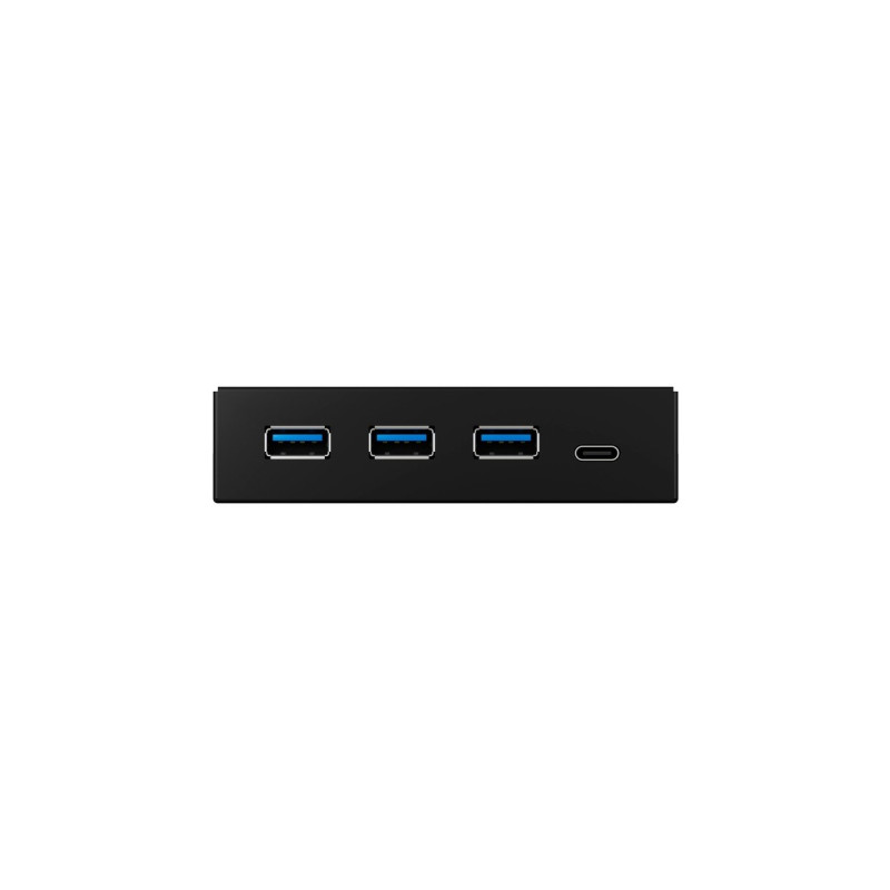 ICY BOX IB-HUB1418-i3, Frontpanel(schwarz, 3x USB 3.0 Type-A, 1x USB Type-C)