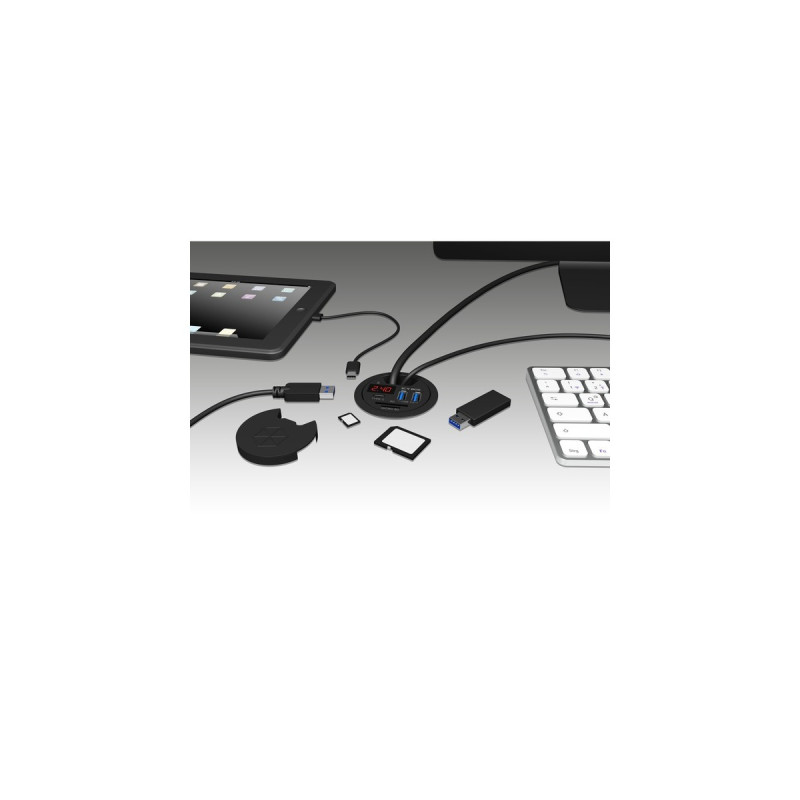 ICY BOX IB-Hub1404, USB-Hub(schwarz)