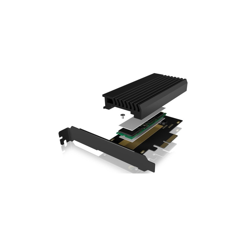 ICY BOX IB-PCI214M2-HSL, Adapter(schwarz)