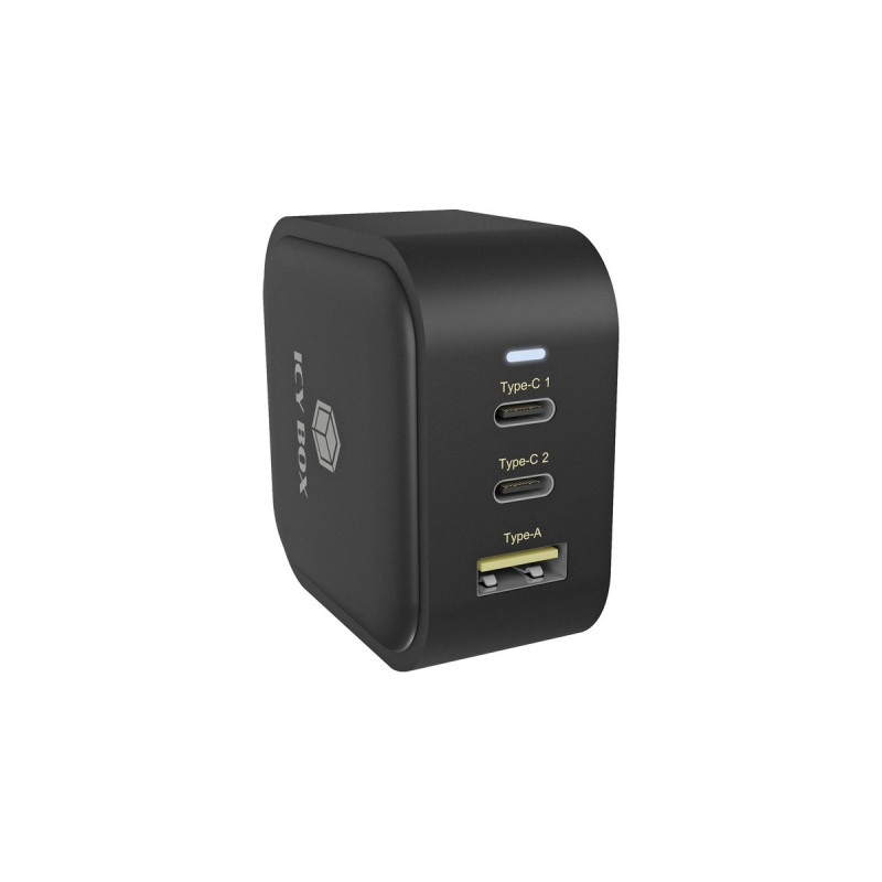 ICY BOX IB-PS103-PD, Ladegerät(schwarz, mit 3 Anschlüssen und Power Delivery)