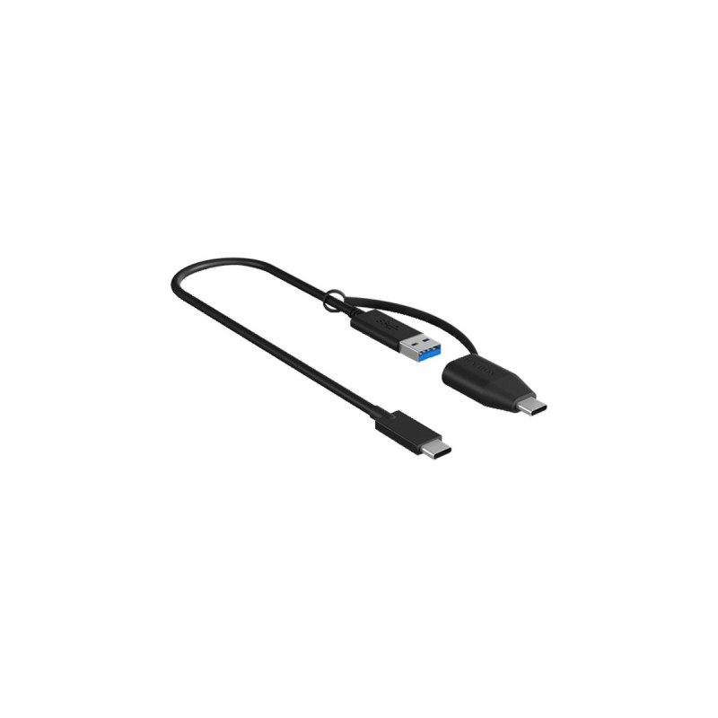 USB-A + USB-C Stecker(schwarz, 35cm)