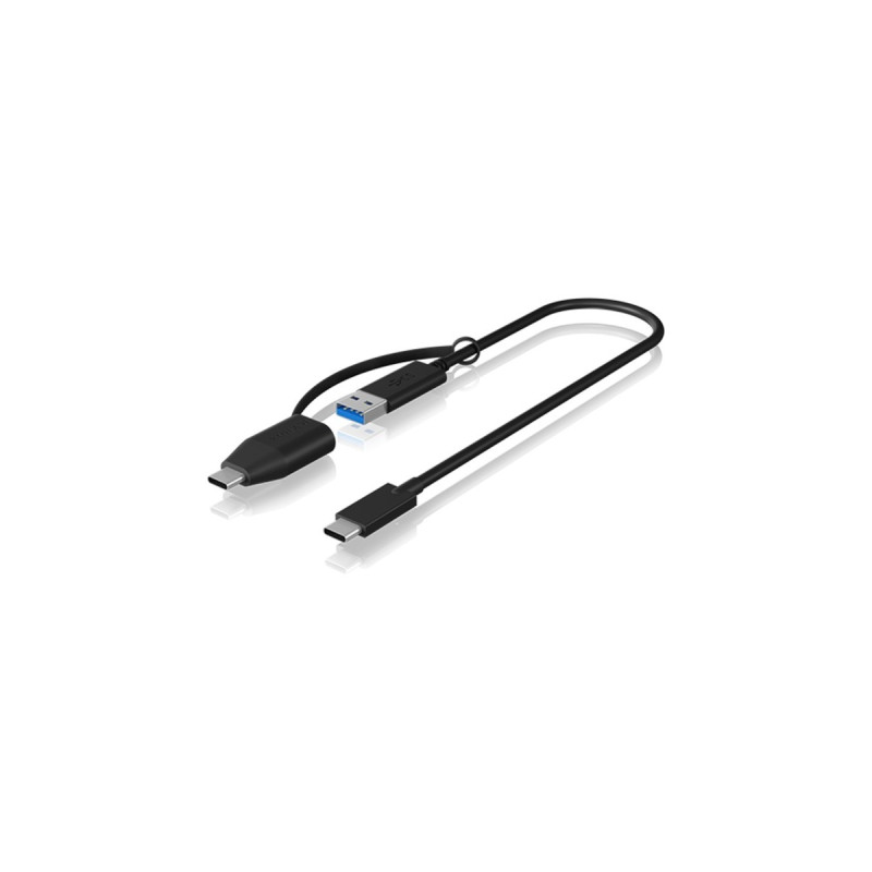 USB-A + USB-C Stecker(schwarz, 35cm)