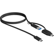 USB-A + USB-C Stecker(schwarz, 1 Meter)