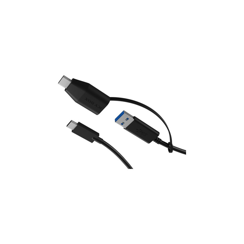 USB-A + USB-C Stecker(schwarz, 1 Meter)