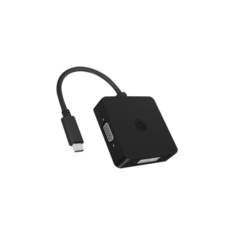VGA + DVI + HDMI + DisplayPort Buchse(schwarz, 15cm)