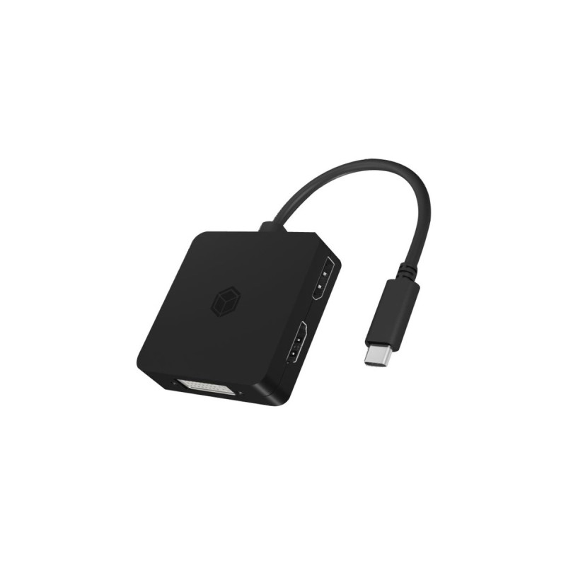 VGA + DVI + HDMI + DisplayPort Buchse(schwarz, 15cm)