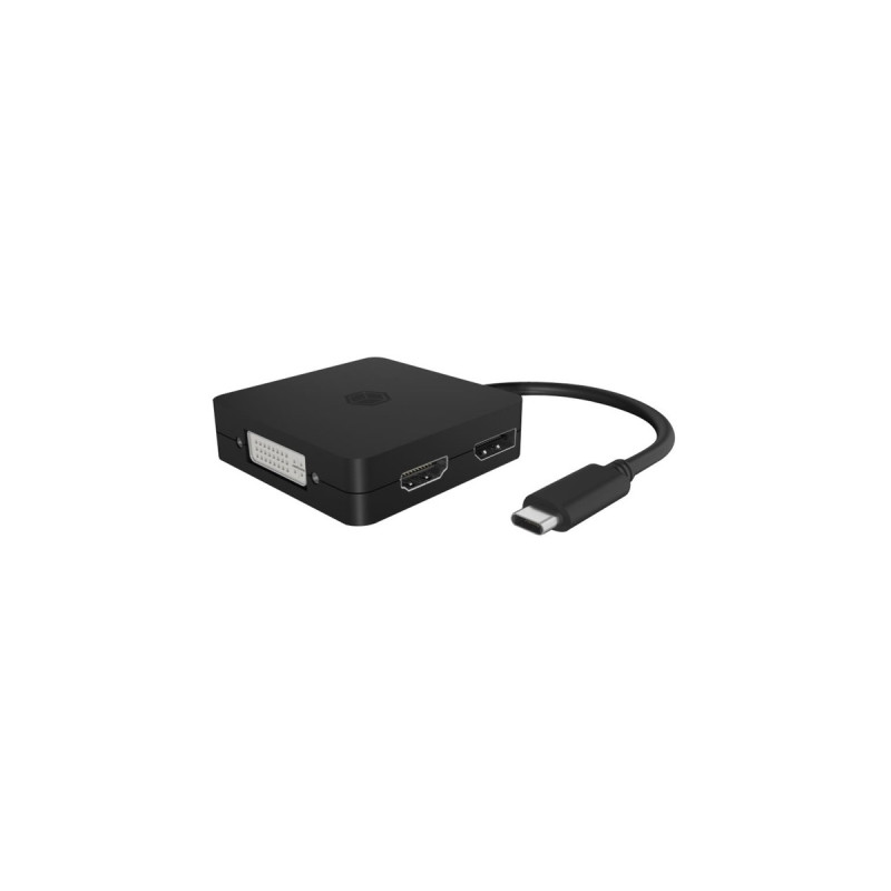 VGA + DVI + HDMI + DisplayPort Buchse(schwarz, 15cm)