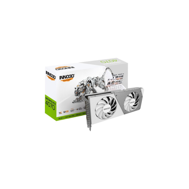INNO3D GeForce RTX 4070 TWIN X2 OC WHITE, Grafikkarte(weiß, DLSS 3, 3x DisplayPort, 1x HDMI 2.1)