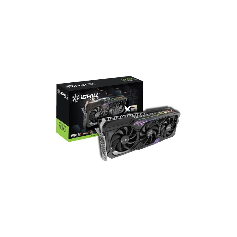 INNO3D GeForce RTX 4090 ICHILL X3, Grafikkarte(DLSS 3, 3x DisplayPort, 1x HDMI 2.1)