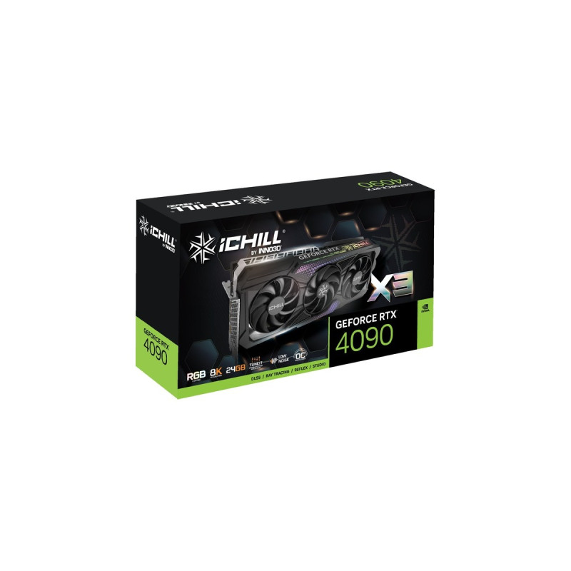 INNO3D GeForce RTX 4090 ICHILL X3, Grafikkarte(DLSS 3, 3x DisplayPort, 1x HDMI 2.1)