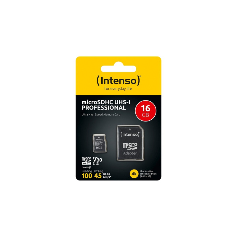 Intenso 16 GB microSDHC, Speicherkarte(UHS-I U1, Class 10)