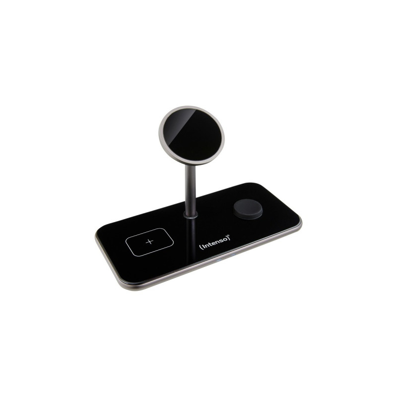 Intenso 3in1 Magnetic Wireless Charging Stand MB13, Ladestation(schwarz, für iPhones mit MagSafe, TWS und Watch, PD3.0, Quick Charge 3.0)