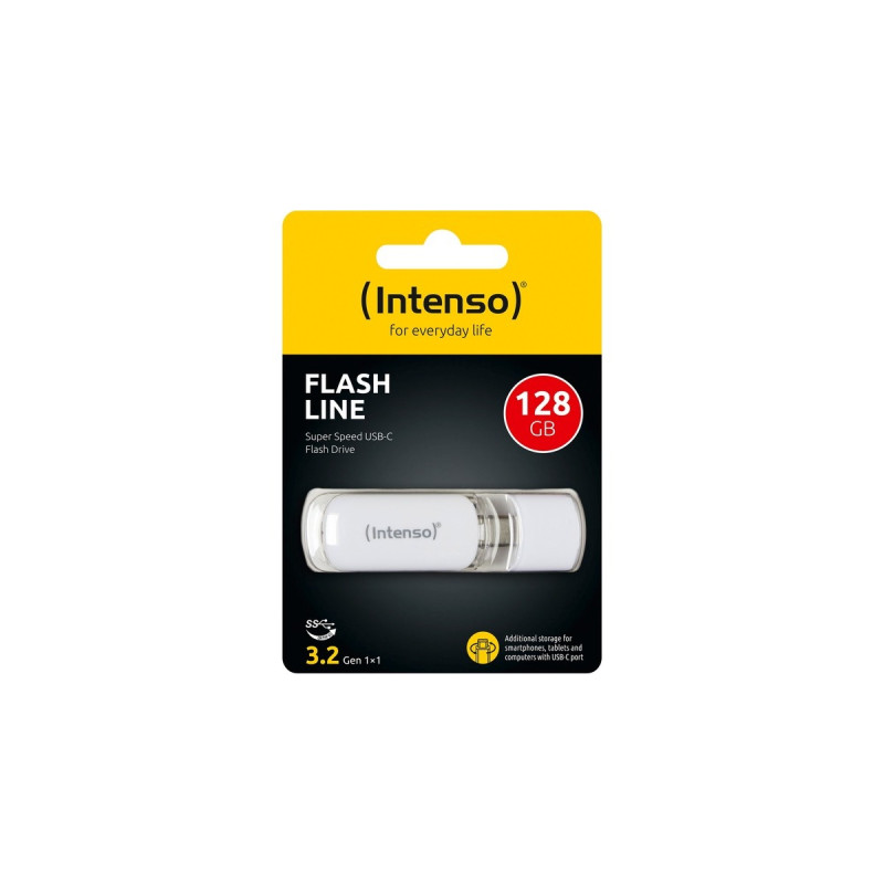 Intenso FLASH LINE 128 GB, USB-Stick(weiß, USB-C 3.2 Gen 1)