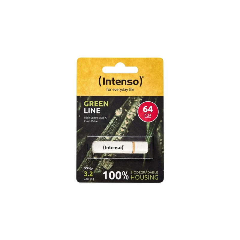 Intenso Green Line 64 GB, USB-Stick(beige/braun, USB-A 3.2 Gen 1)