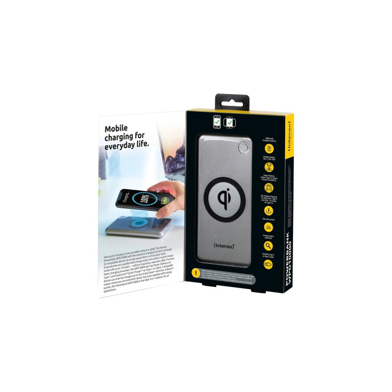 Intenso Powerbank Wireless WPD10000(silber, 10.000 mAh)