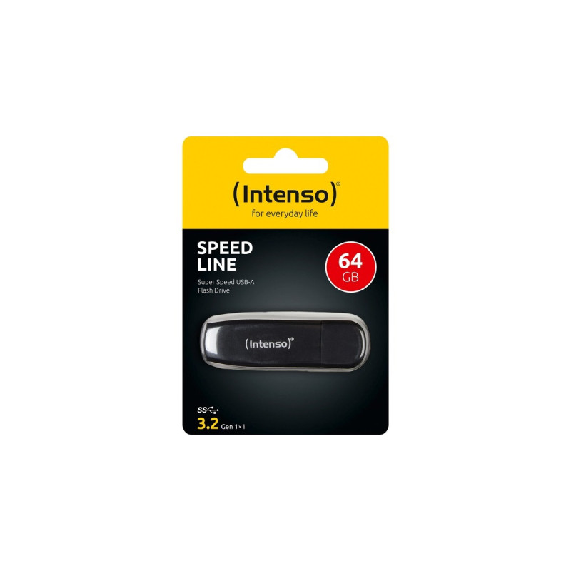 Intenso Speed Line 64 GB, USB-Stick(schwarz, USB-A 3.2 Gen 1)