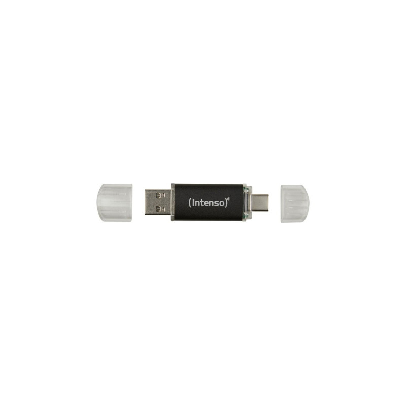 Intenso Twist Line 128 GB, USB-Stick(anthrazit/transparent, USB-A 3.2 Gen 1, USB-C 3.2 Gen 1)