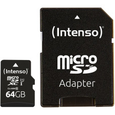 Intenso UHS-I Performance 64 GB microSDXC, Speicherkarte(schwarz, UHS-I U1, Class 10)