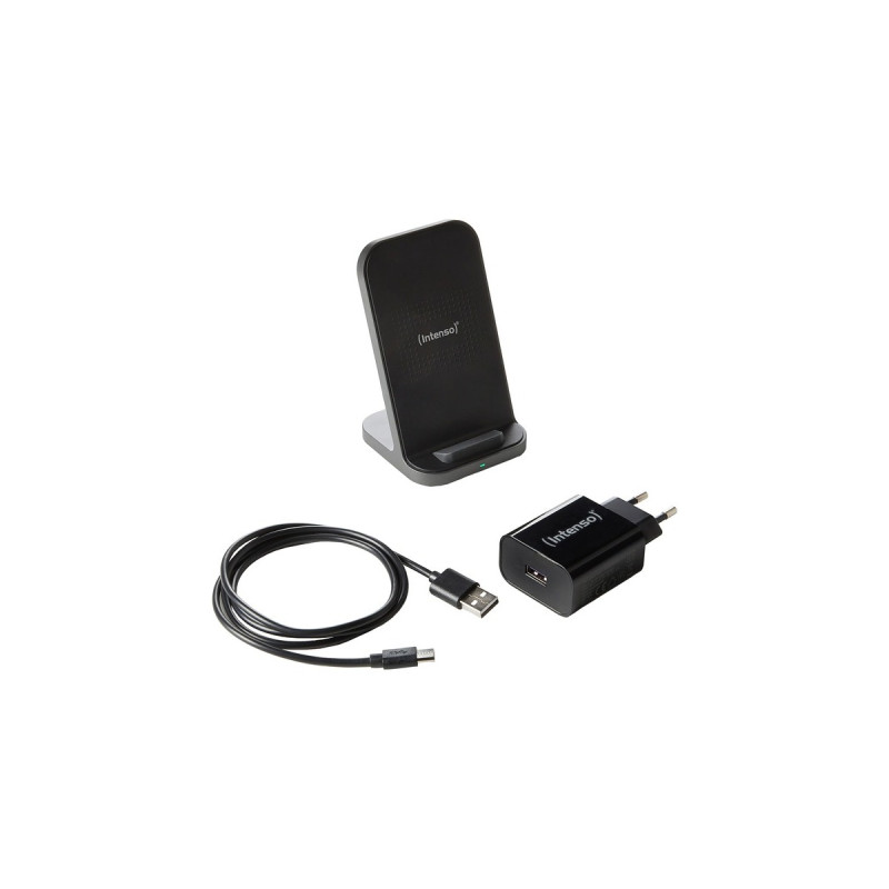 Intenso Wireless Charging Stand BSA2, Ladestation(schwarz, QI-Standard, PD3.0, Quick Charge 3.0)