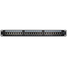 Inter-Tech 19" Patchpanel Cat.5e STP 24 Port(schwarz, Outlet)
