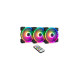 Inter-Tech Argus RGB-Fan Set RS-14 140x140x25, Gehäuselüfter(schwarz, 3er Set, inkl. Controller)