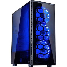 Inter-Tech CXC2, Tower-Gehäuse(schwarz, Front aus Tempered Glass, Seitenteil aus Acryl)