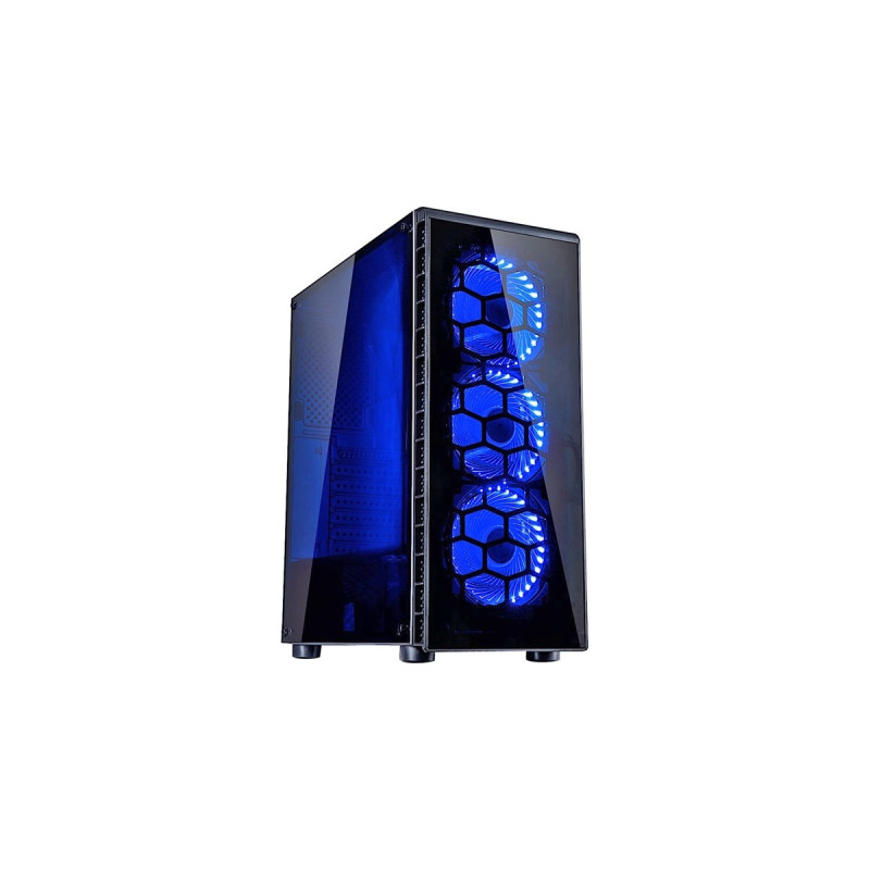 Inter-Tech CXC2, Tower-Gehäuse(schwarz, Front aus Tempered Glass, Seitenteil aus Acryl)