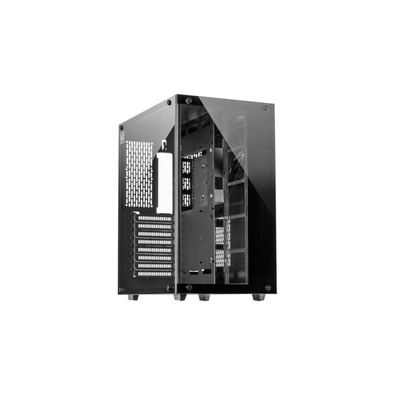 Inter-Tech C-701 Panorama, Tower-Gehäuse(schwarz, Tempered Glass)