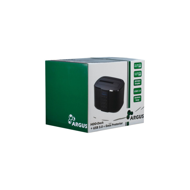 Inter-Tech GD-PDLK02, Dockingstation(schwarz, AES-Verschlüsselung, USB)