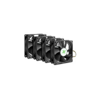 Inter-Tech IPC Fan Set 80mm, Gehäuselüfter(schwarz, 4er Set)