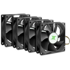 Inter-Tech IPC Fan Set 80mm, Gehäuselüfter(schwarz, 4er Set)