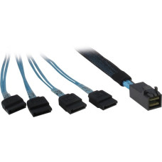 4x SATA(schwarz/blau, 0,5 Meter (teilummantelt))