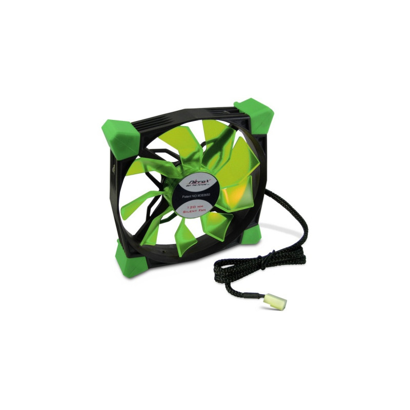 Inter-Tech N-120-GR 120x120x25mm, Gehäuselüfter(schwarz/grün)