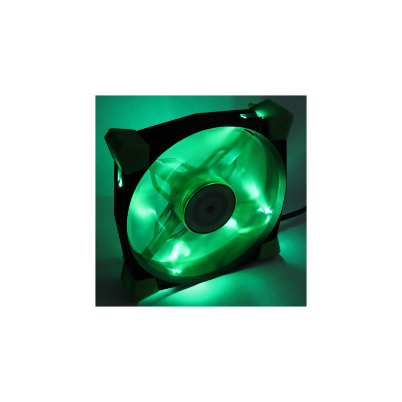 Inter-Tech N-120-GR 120x120x25mm, Gehäuselüfter(schwarz/grün)
