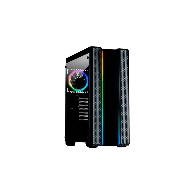 Inter-Tech S-3901 Impulse, Tower-Gehäuse(schwarz, Seitenteil aus Tempered Glass)